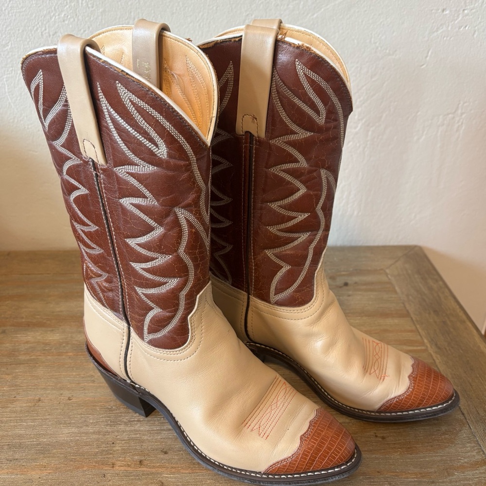 Durango Brown Beige Boots Size 9